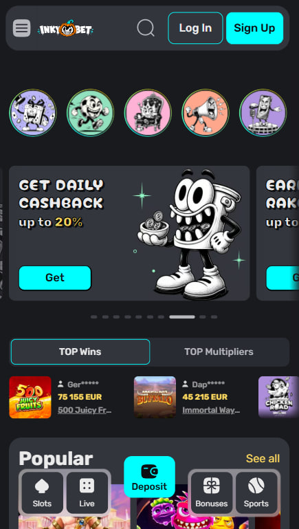 Inky Mobile App Casino